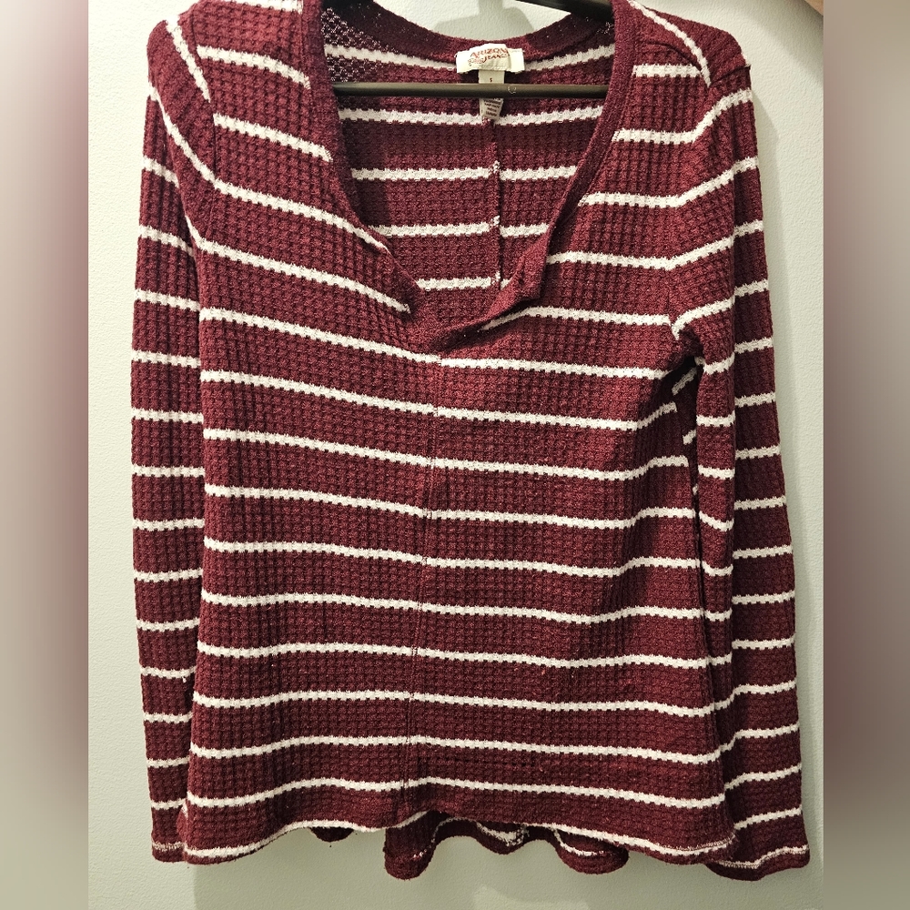 Maroon Striped Sweater
